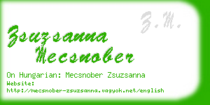 zsuzsanna mecsnober business card